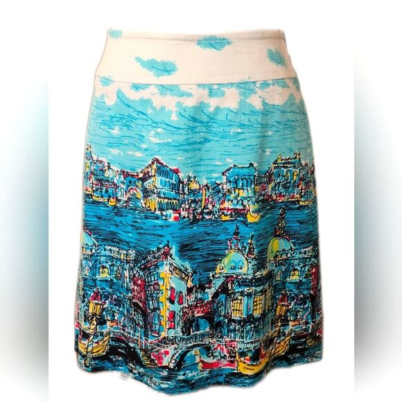 Talbots Venice Vacation Pencil Skirt, Vibrant Colors, Classic, Classy, 10 - Picture 2 of 10